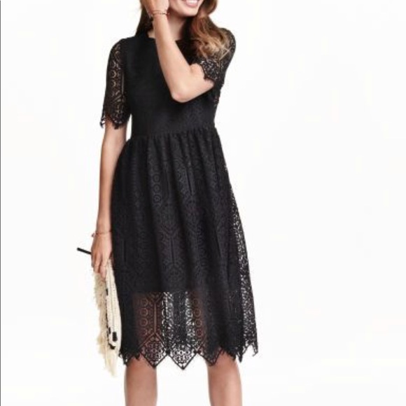 black midi dress h&m